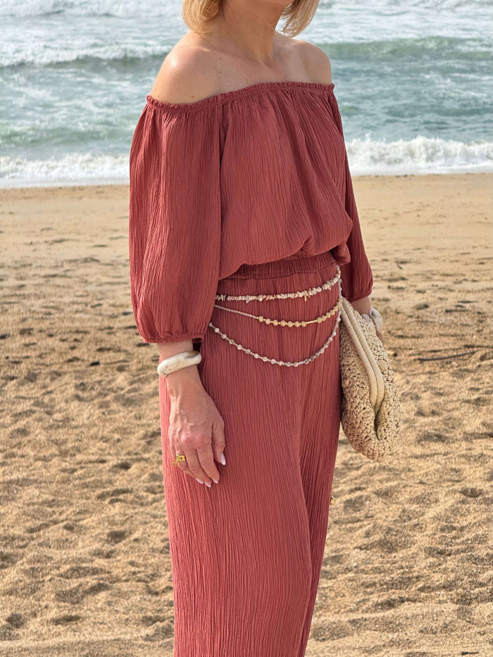 Ensemble pantalon terracotta