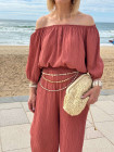 Ensemble pantalon terracotta