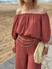 Ensemble pantalon terracotta