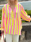 Blouse rayée fluo