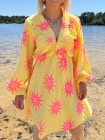 Robe soleil jaune et rose