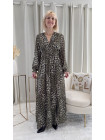 Robe longue léopard vert