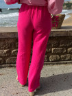 Pantalon gaze de coton fuchsia
