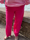 Pantalon gaze de coton fuchsia