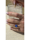 Bague acier inoxydable cristal de SwarovskiR bleu