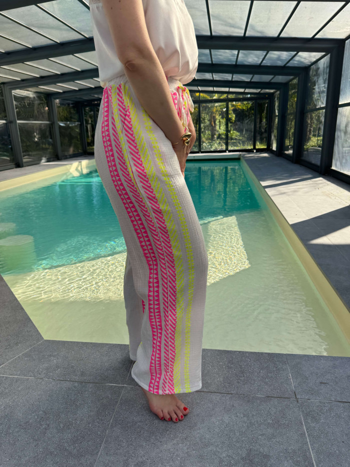 Pantalon imprimé fluo