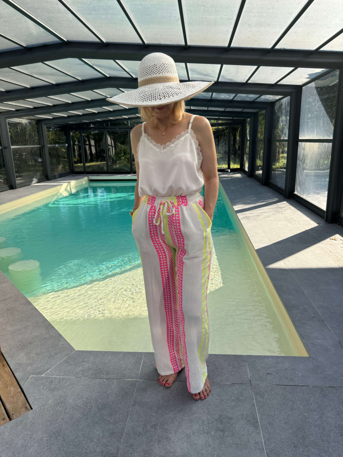 Pantalon imprimé fluo