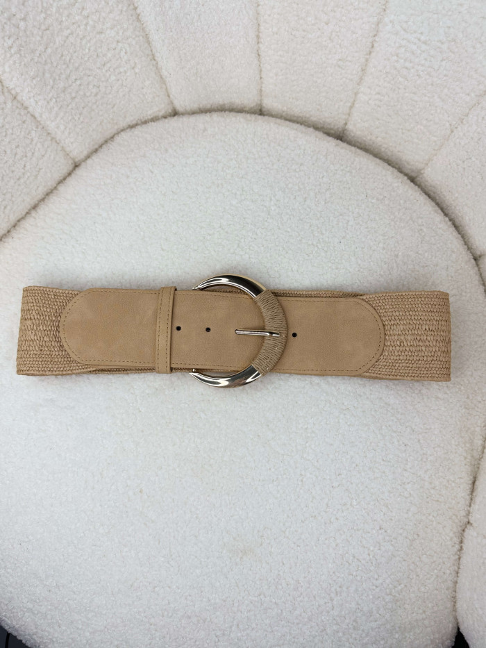 Ceinture boucle large camel