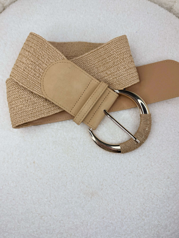 Ceinture boucle large camel