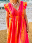 Robe longue corail