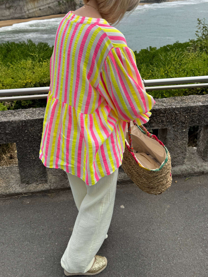 pantalon gaze de coton jaune