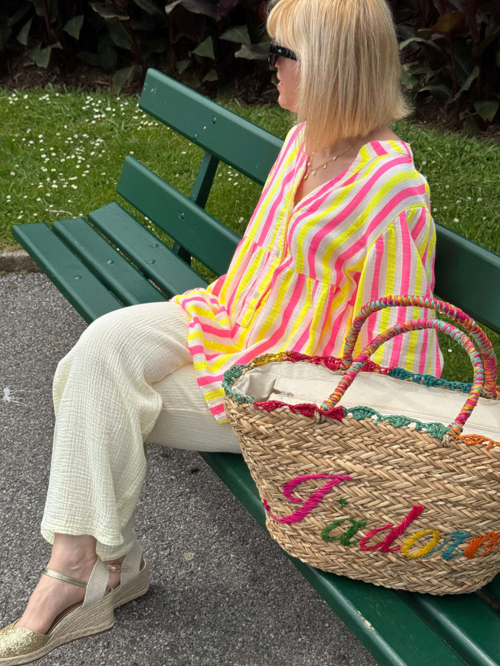 pantalon gaze de coton jaune