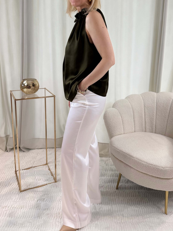 Top satin kaki