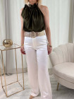 Top satin kaki