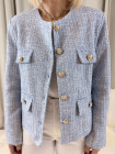 Veste tweed bleu ciel
