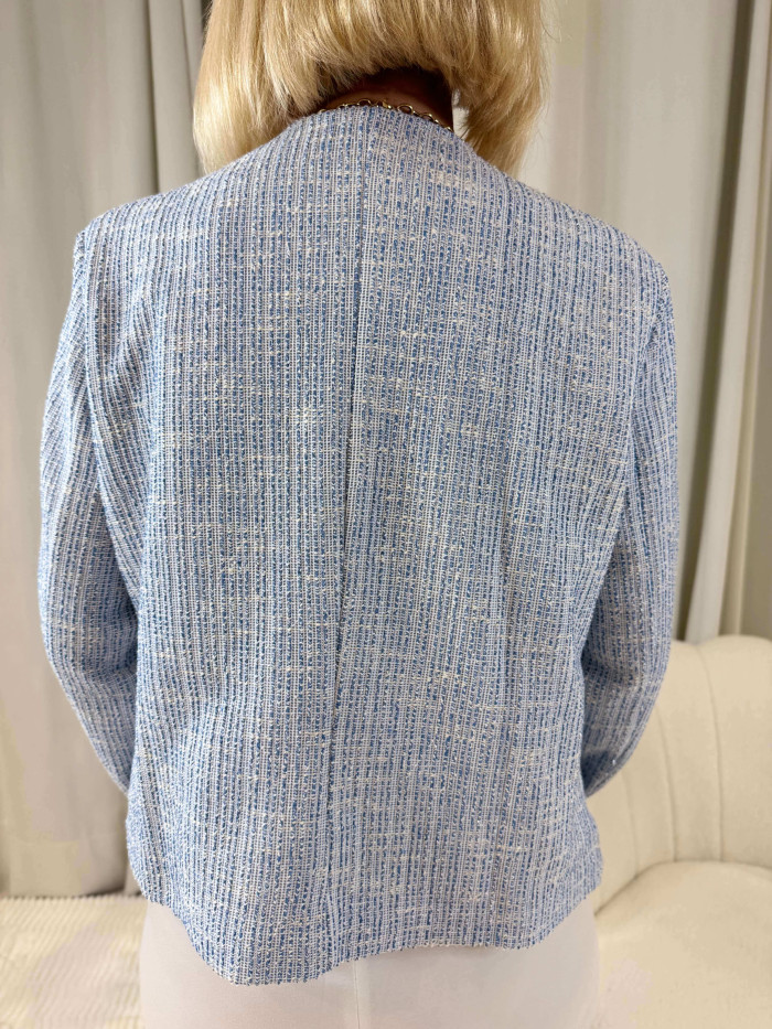 Veste tweed bleu ciel