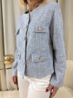 Veste tweed bleu ciel
