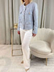 Veste tweed bleu ciel