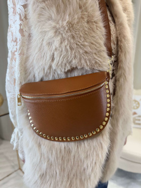 Sac banane cuir camel