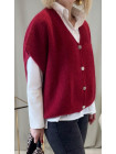 Gilet bordeaux boutons strass