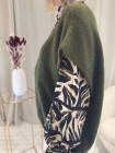 Gilet Sans Manches kaki avec Boutons Nacrés