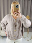 Gilet beige boutons dorés coquillages Orlane