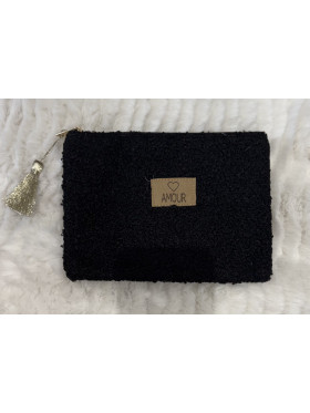 Pochette grand format avec ponpon doré