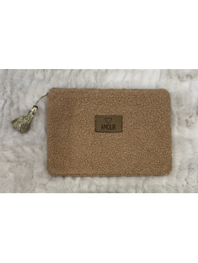 Pochette grand format avec ponpon doré