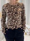 Pull léopard doré