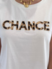 Tee-shirt blanc inscription "Chance"