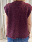 Gilet bordeaux laine bouillie boutons dorés