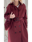 Trench-coat long rouge bordeaux