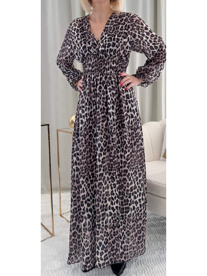 Robe léopard beige Dany