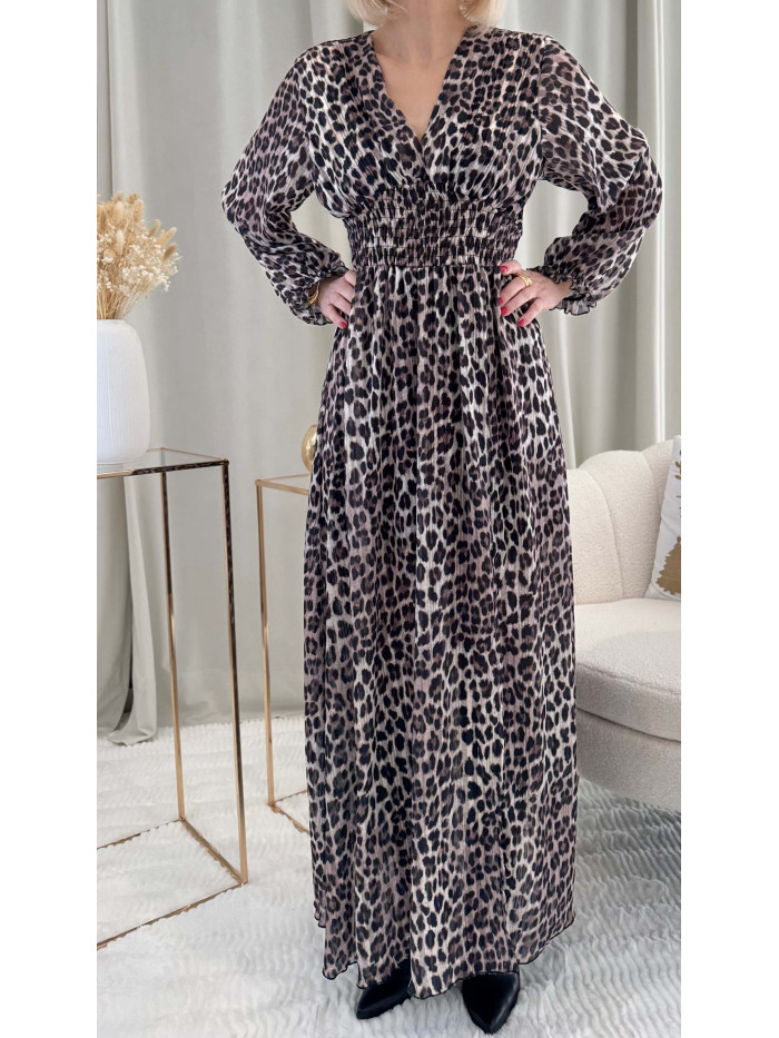 Robe léopard beige Dany