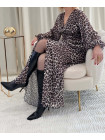 Robe longue léopard vert