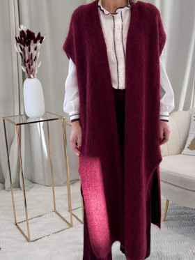 Gilet rouge bordeaux Elisabeth