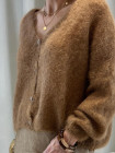 Gilet manches longues camel boutons strass