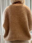 Gilet manches longues camel boutons strass