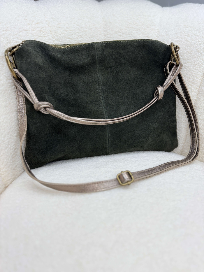 Sac en cuir suédé vert