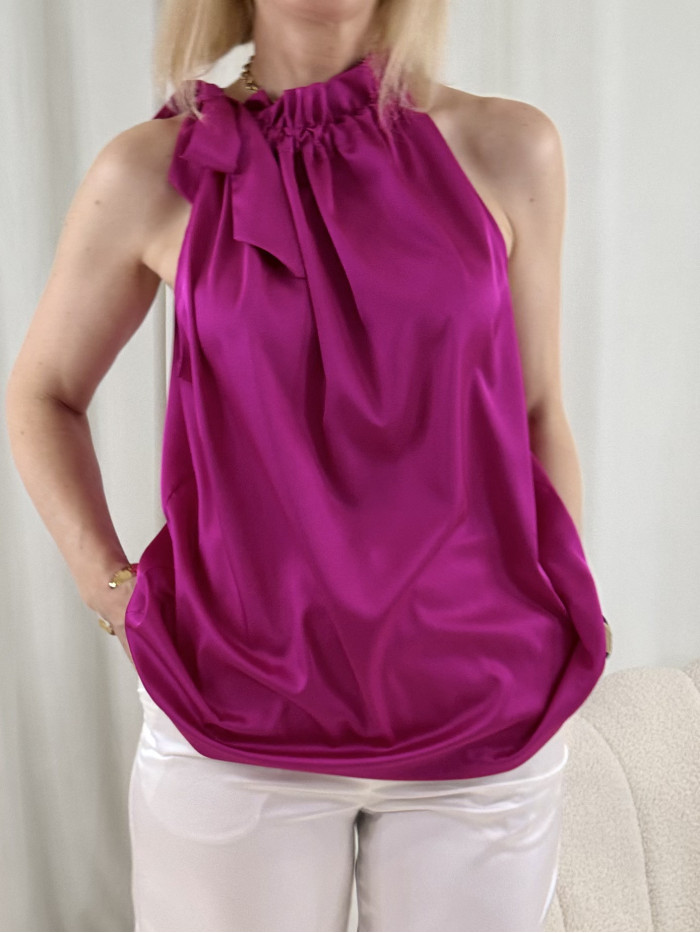Top satin fuchsia