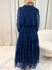 Robe longue froncee