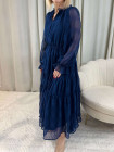 Robe longue froncee