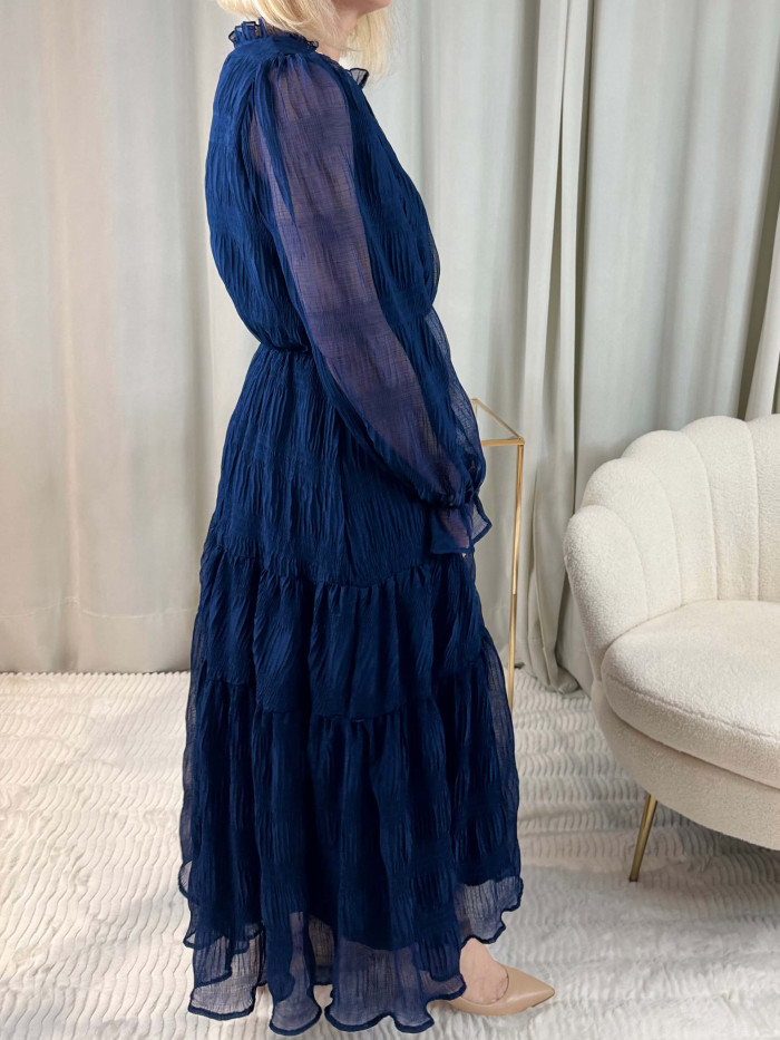Robe longue bleu marine