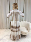 Robe longue bronze brodée en coton