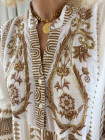 Robe longue bronze brodée en coton