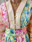 Robe longue col V imprimé