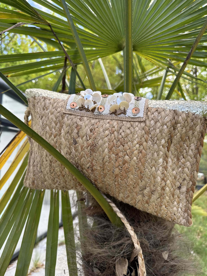 Sac paille et coquillages