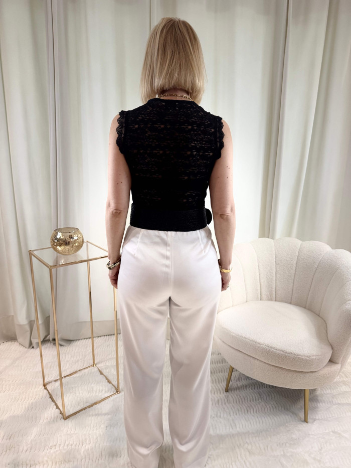 pantalon blanc en satin