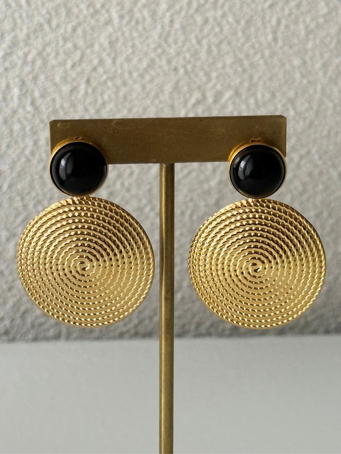 Boucles d'oreilles noir/doré