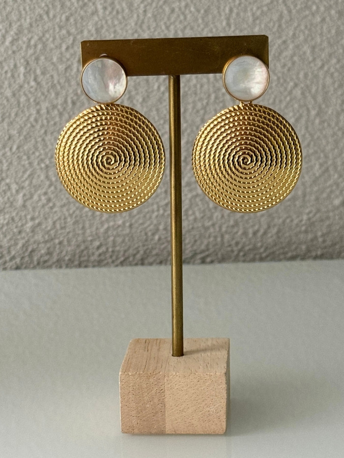 Boucles d'oreilles blanc/doré